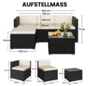 Yaheetech Gartenlounge-Set 5-tlg. Schwarz/Beige PE-Rattan Bild 4