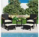 Yaheetech Gartenlounge-Set Rattan-Optik 2 Sessel 2 Fußhocker 1 Kaffeetisch Bild 1