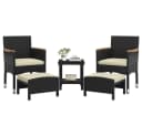 Yaheetech Gartenlounge-Set Rattan-Optik 2 Sessel 2 Fußhocker 1 Kaffeetisch Bild 2