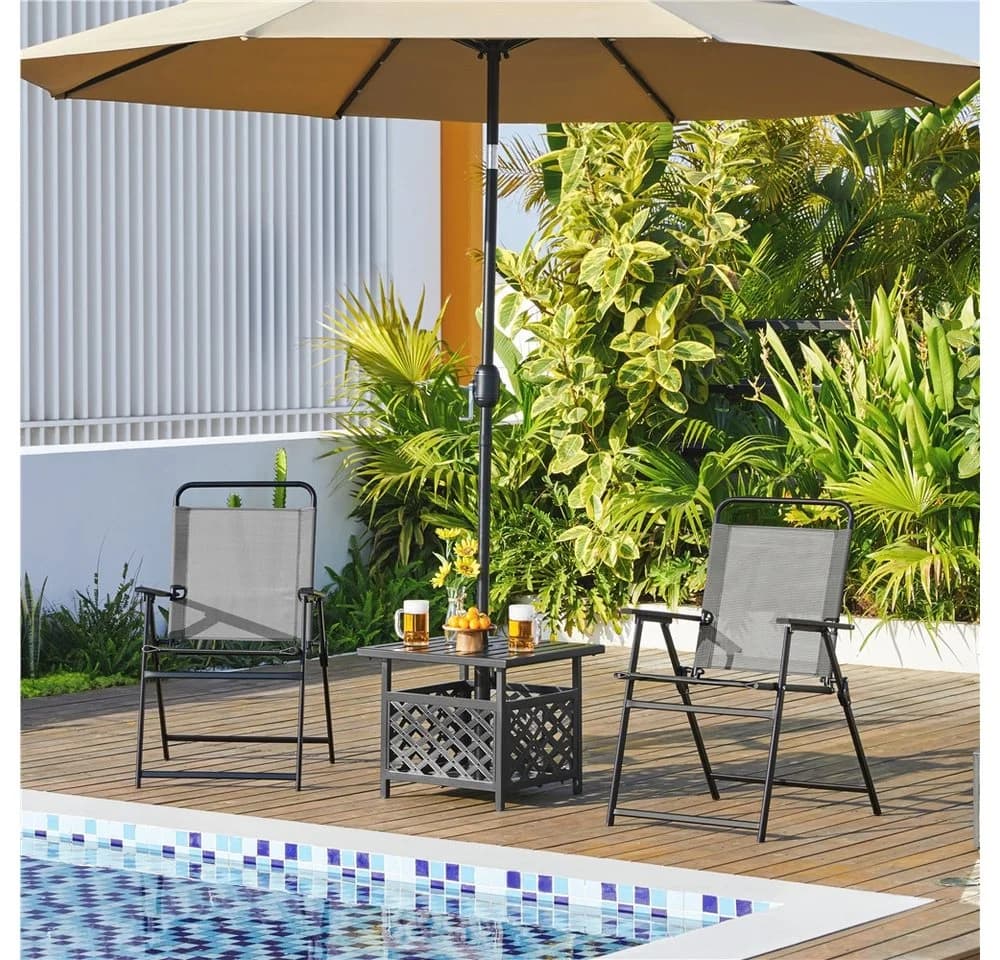 Yaheetech Klappstuhl 2er Set Grau Gartenstuhl