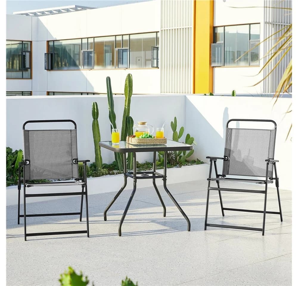 Yaheetech Klappstuhl 2er Set Grau Gartenstuhl - Bild 3