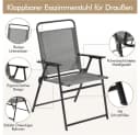 Yaheetech Klappstuhl 2er Set Grau Gartenstuhl Bild 5