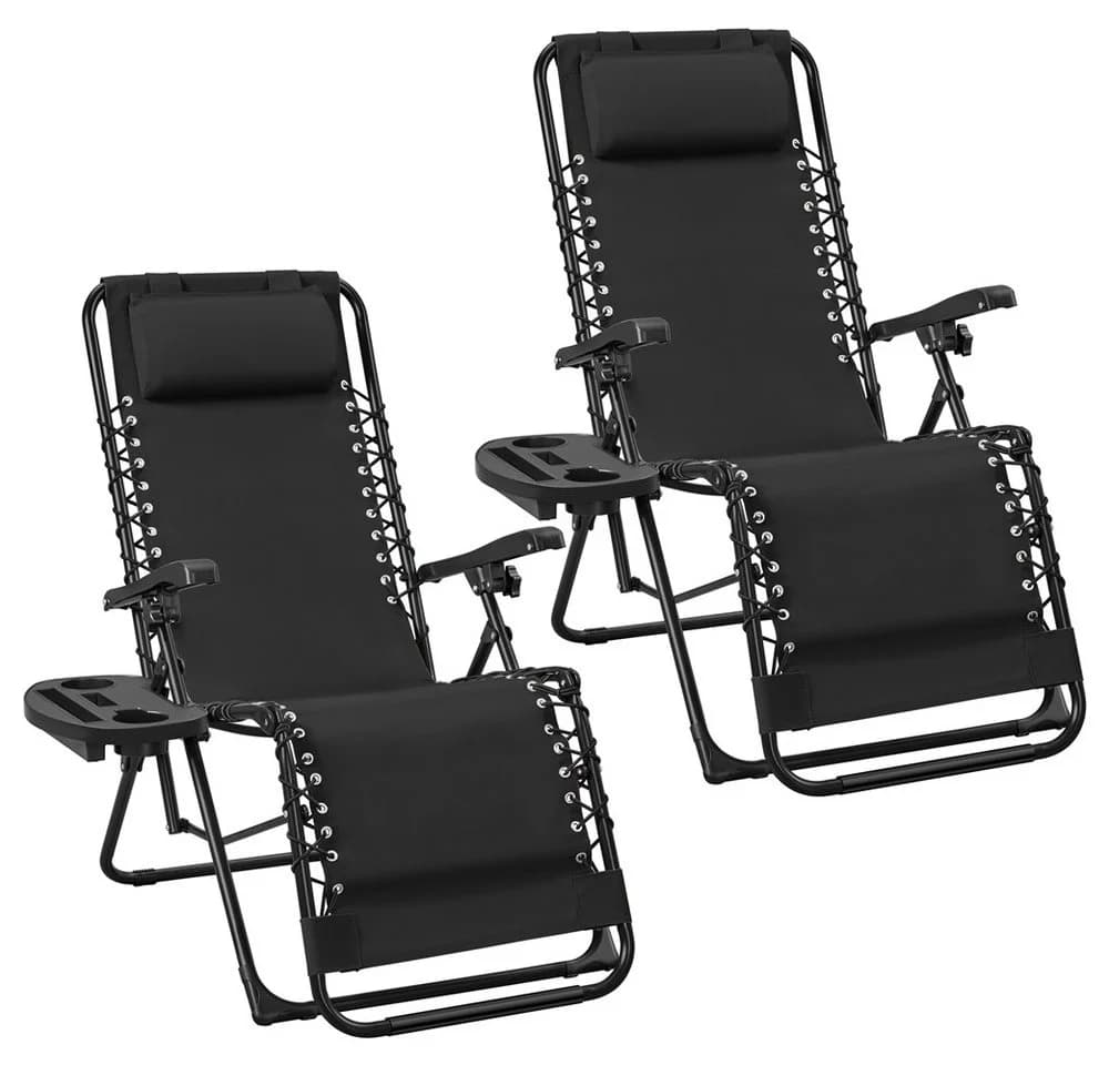 Yaheetech Zero-Gravity-Klappstuhl 2er-Set Schwarz - Bild 2