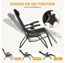 Yaheetech Zero-Gravity-Klappstuhl 2er-Set Schwarz Bild 4