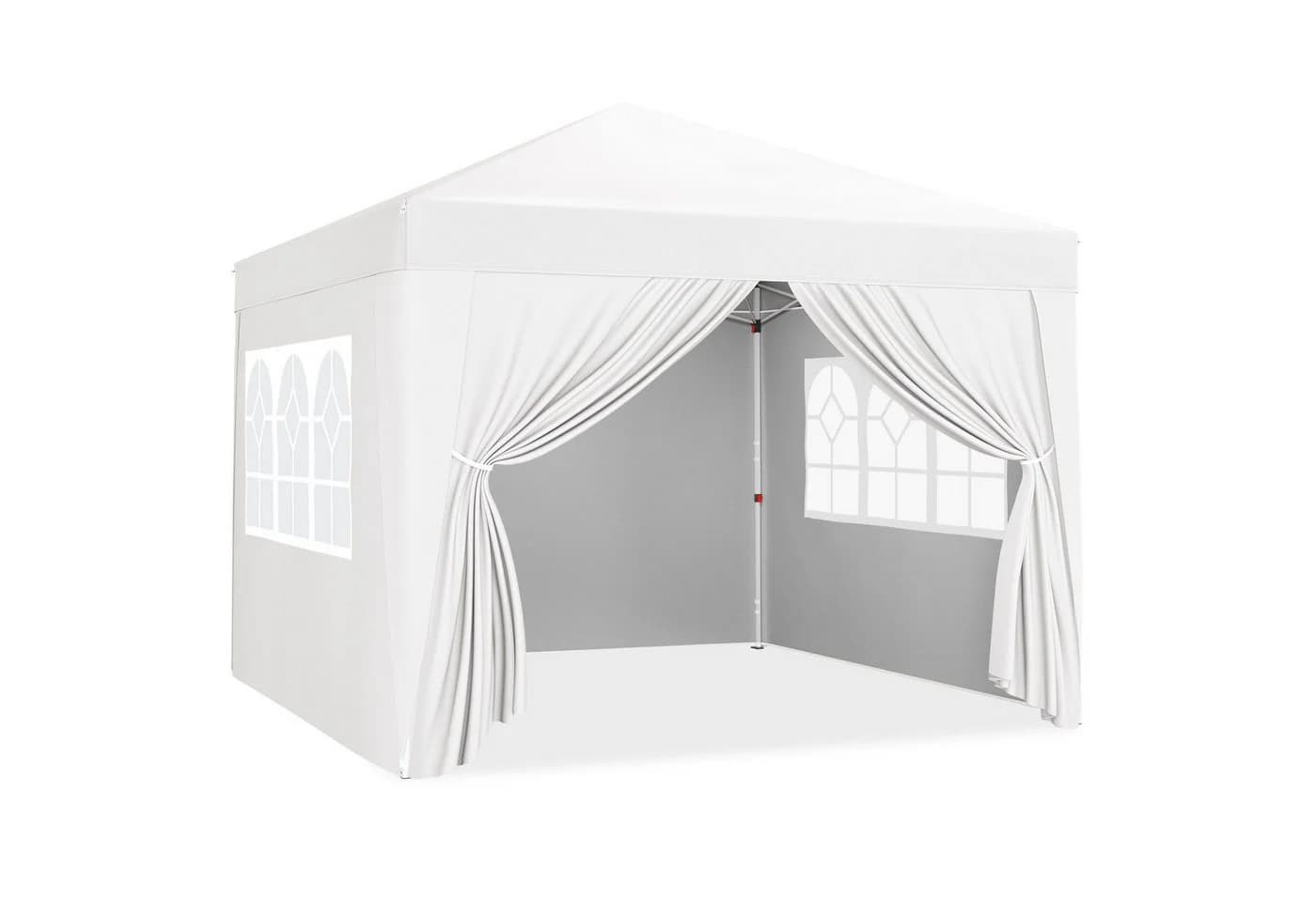 Yaheetech Faltpavillon 3x3m Weiß mit UV-Schutz 50+ & 4 Seitenwänden - Bild 2