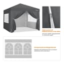 Yaheetech Faltpavillon 3x3 m mit 4 Seitenteilen Gartenpavillon Campingzelt Sonnenschutz mit Fenster UV Schutz 50+ Bild 5