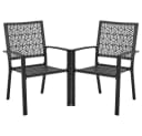 Yaheetech Gartenstuhl 2er-Set Metall Outdoor Stapelbar Bild 2