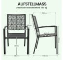 Yaheetech Gartenstuhl 2er-Set Metall Outdoor Stapelbar Bild 4
