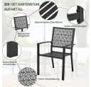 Yaheetech Gartenstuhl 2er-Set Metall Outdoor Stapelbar Bild 5