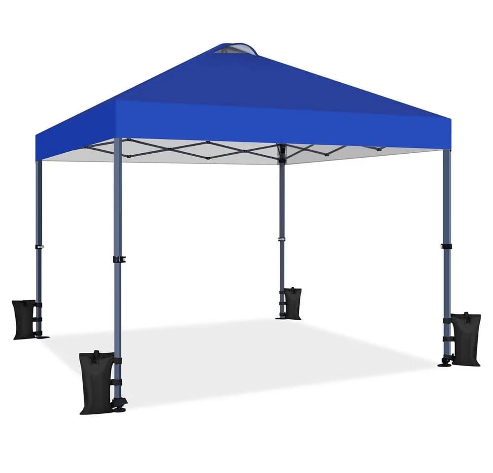Yaheetech Faltpavillon 3x3m Höhenverstellbar UV-Schutz Blau - Bild 2