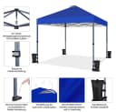 Yaheetech Faltpavillon 3x3m Höhenverstellbar UV-Schutz Blau Bild 5