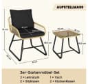Yaheetech Balkonset Gartenlounge-Set 2 Lehnstühle 1 Beistelltisch Bild 4