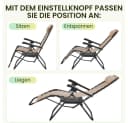 Yaheetech Gartenliege Zero-Gravity-Klappstuhl Klappbar & Tragbar Bild 5