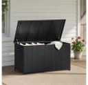 Yaheetech Auflagenbox Gartenbox mit Deckel & Rollen - Schwarz Bild 3