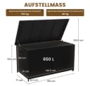 Yaheetech Auflagenbox Gartenbox mit Deckel & Rollen - Schwarz Bild 4