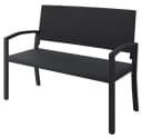 Yaheetech Gartenbank PE-Rattan Schwarz mit Armlehnen Bild 5