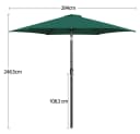 Yaheetech Sonnenschirm 226/269/294 cm Garten- und Marktschirm mit 6 Metallstreben Bild 4
