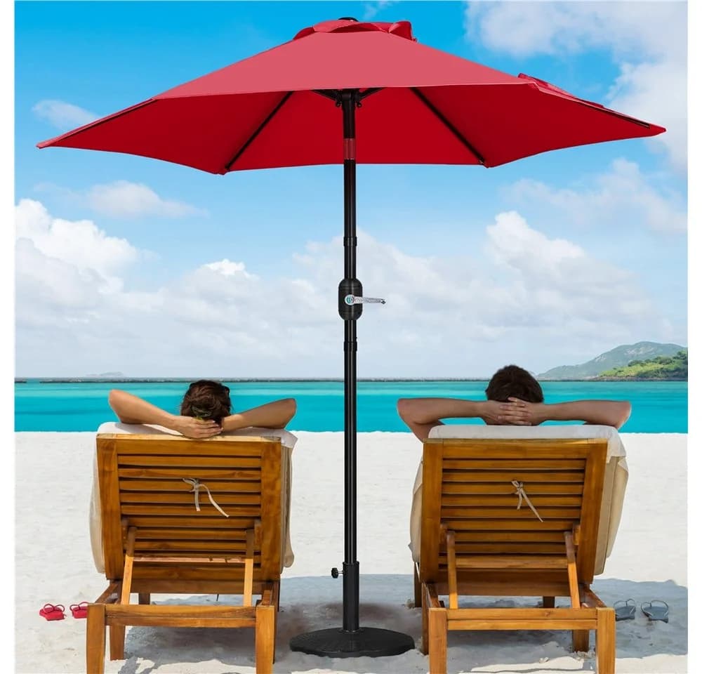 Yaheetech Sonnenschirm 226 cm Rot