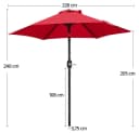 Yaheetech Sonnenschirm 226 cm Rot Bild 4