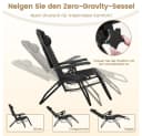 Yaheetech Gartenliege Zero-Gravity Klappbar mit Sonnendach Schwarz Bild 5