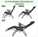 Yaheetech Gartenliege 3-tlg. Zero-Gravity Set Schwarz Bild 5