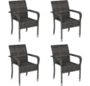 Yaheetech Gartenstuhl 4er-Set Grau Rattan-Optik Metallbeine Bild 2