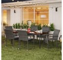Yaheetech Gartenstuhl 4er-Set Grau Rattan-Optik Metallbeine Bild 3