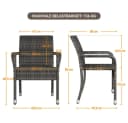 Yaheetech Gartenstuhl 4er-Set Grau Rattan-Optik Metallbeine Bild 4
