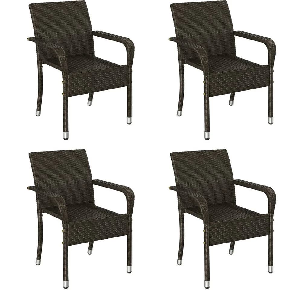Yaheetech Gartenstuhl 4er-Set Rattan-Optik Metallbeine - Bild 2