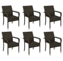 Yaheetech Gartenstuhl-Set 6er Rattan-Optik mit Metallbeinen Bild 2