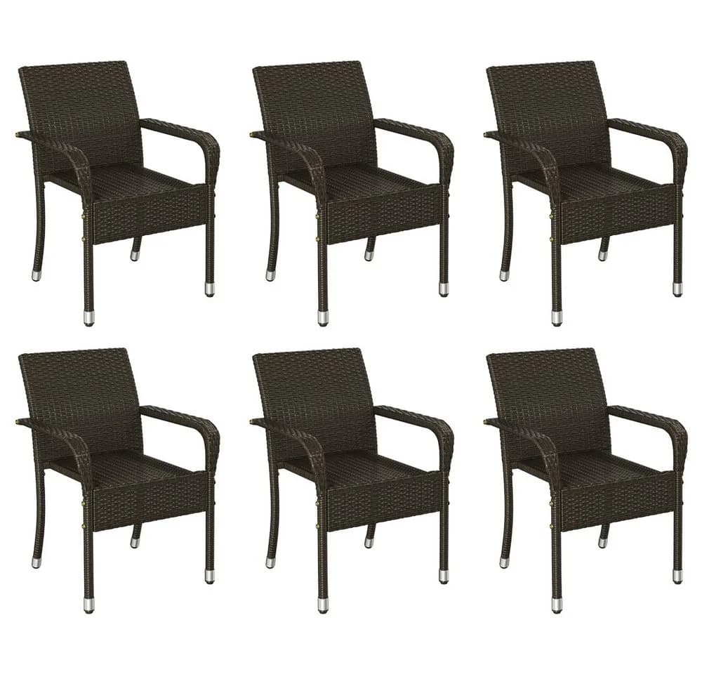 Yaheetech Gartenstuhl-Set 6er Rattan-Optik mit Metallbeinen - Bild 2