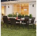 Yaheetech Gartenstuhl-Set 6er Rattan-Optik mit Metallbeinen Bild 3