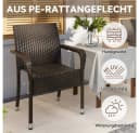 Yaheetech Gartenstuhl-Set 6er Rattan-Optik mit Metallbeinen Bild 5