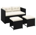 Yaheetech Gartenlounge-Set 4 tlg. Schwarz/Beige PE-Rattan Bild 1