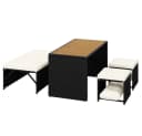 Yaheetech Gartenlounge-Set 4 tlg. Schwarz/Beige PE-Rattan Bild 3