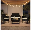 Yaheetech 4-teiliges Rattan-Gartenmöbel-Set mit Sofa, Sesseln & Glastisch Bild 3