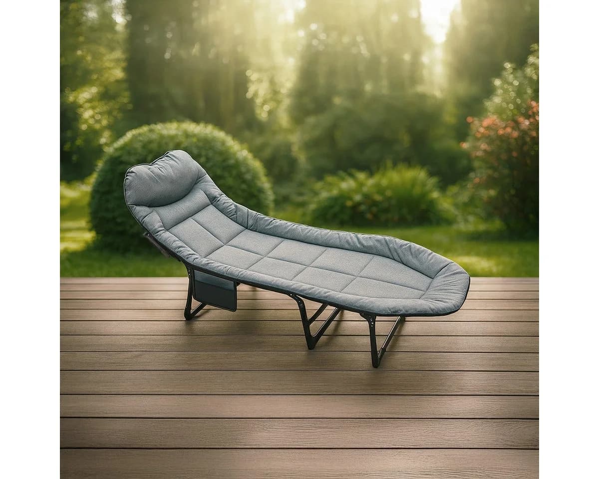 Divit 2x Klappbare Gartenliege Gepolstert Sonnenliege - Bild 5