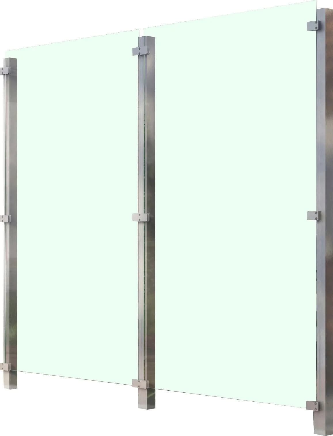 Zaun STAKET PRO Silber Glaszaun Edelstahl