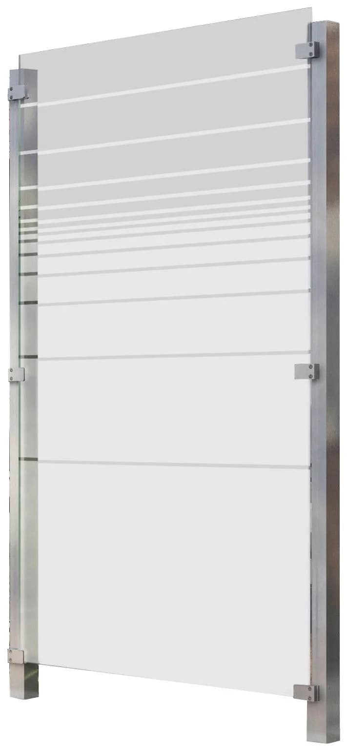 Zaun STAKET PRO Silberfarben Glaszaun 1,21 m