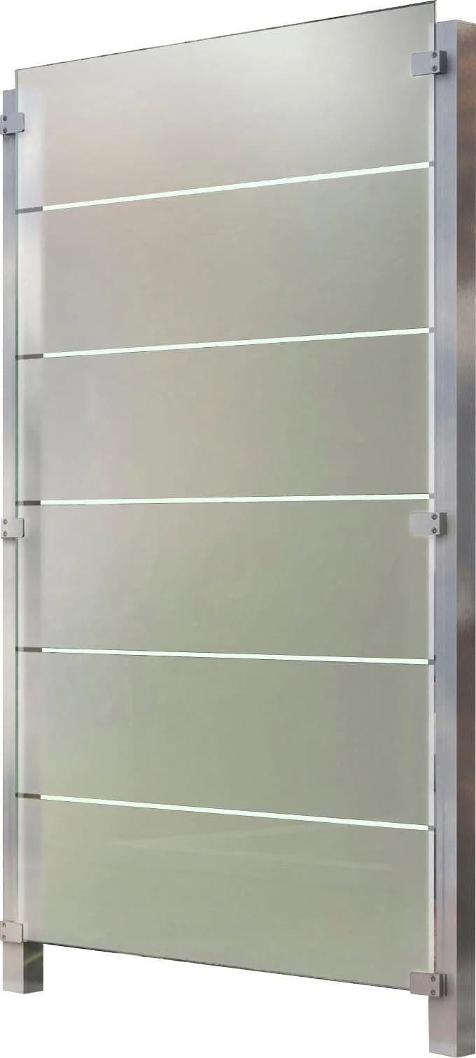 Zaun STAKET PRO Silber Glaszaun 1,21 m 2 Pfosten