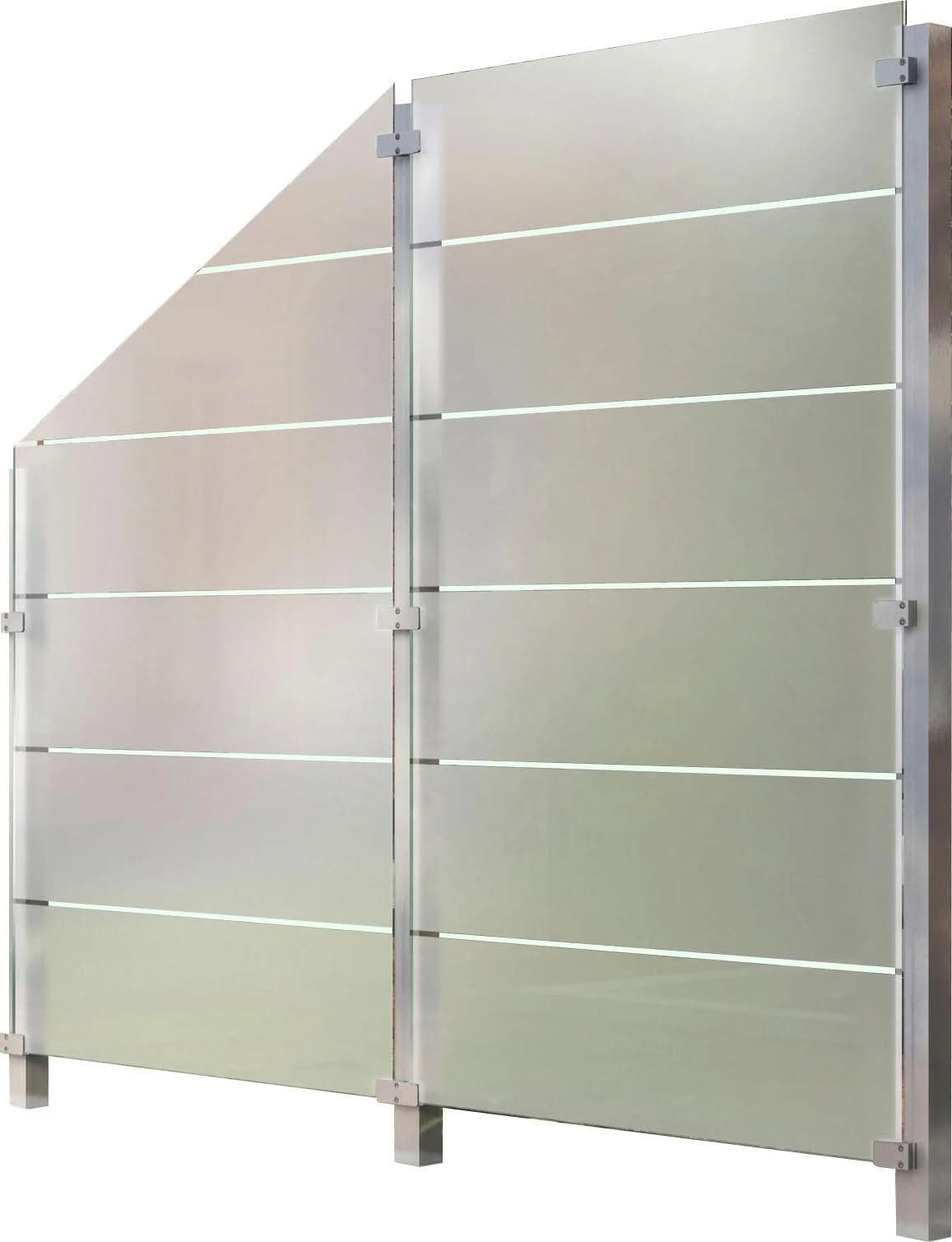 Zaun STAKET PRO Silber Edelstahl Glas Zaun