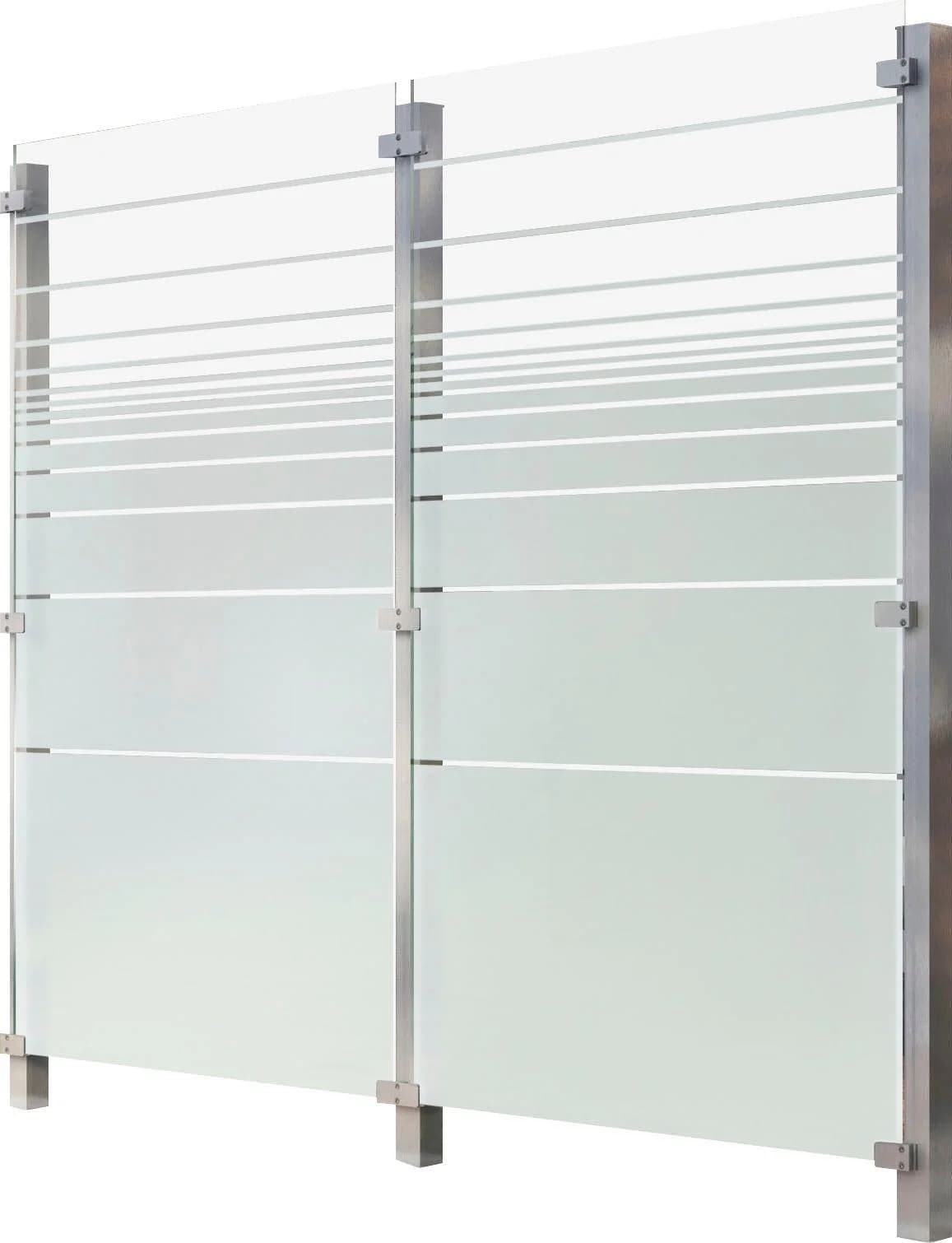 Zaun STAKET PRO Silberfarben Glaszaun 2,17 m