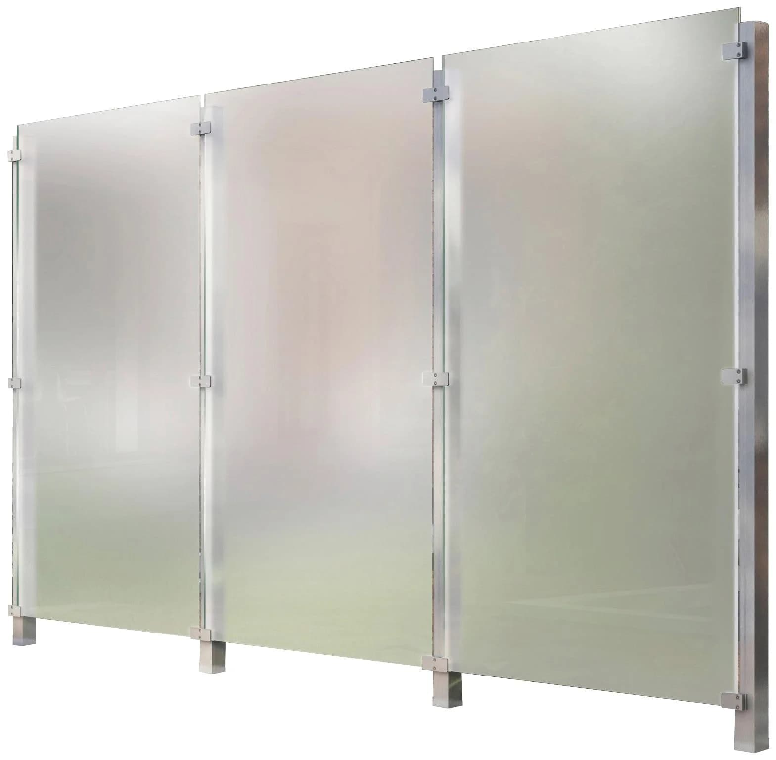 Zaun STAKET PRO Silberfarben Edelstahl Glas Zaun