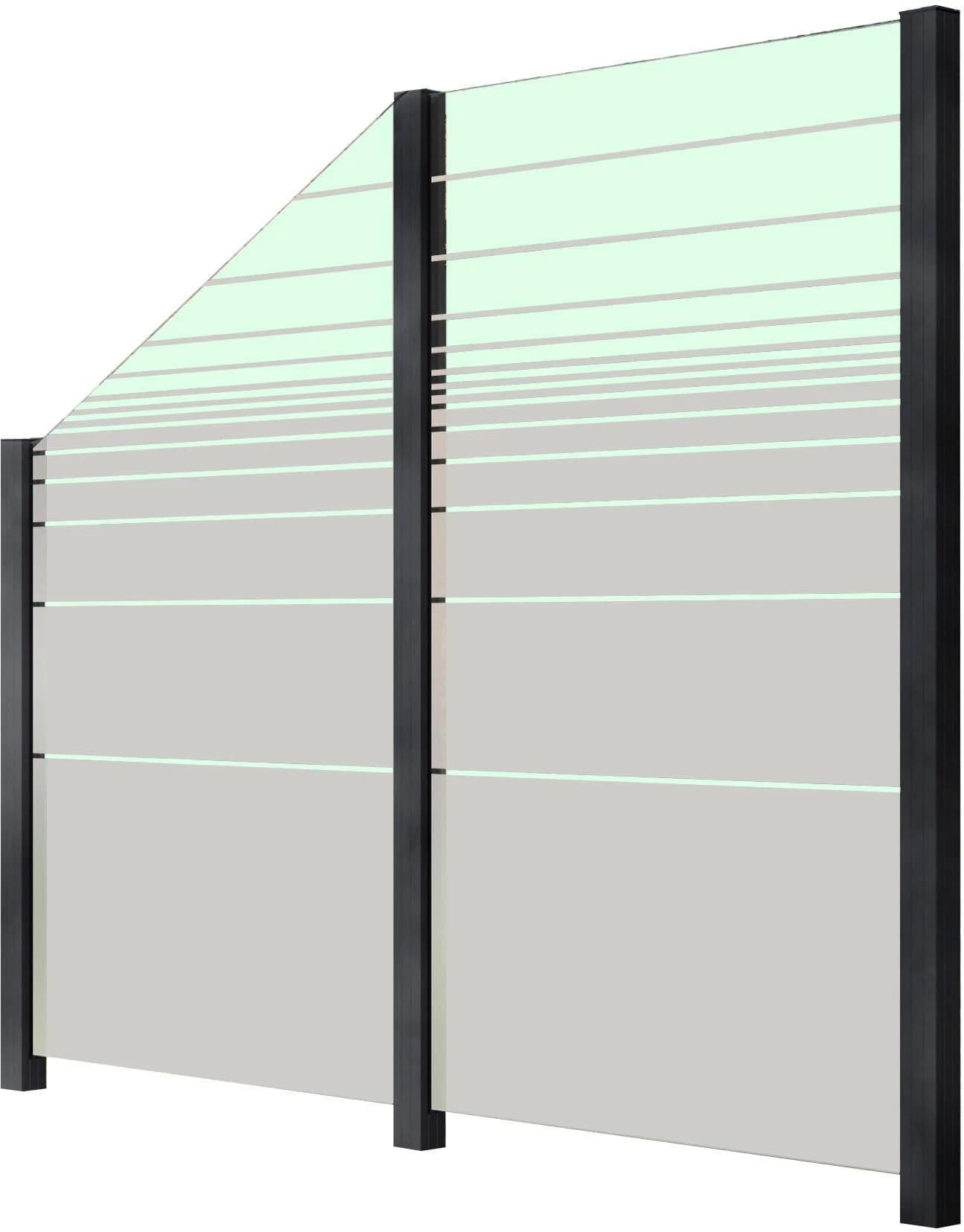 Zaun STAKET PRO Anthrazit Glaszaun 2,29 m