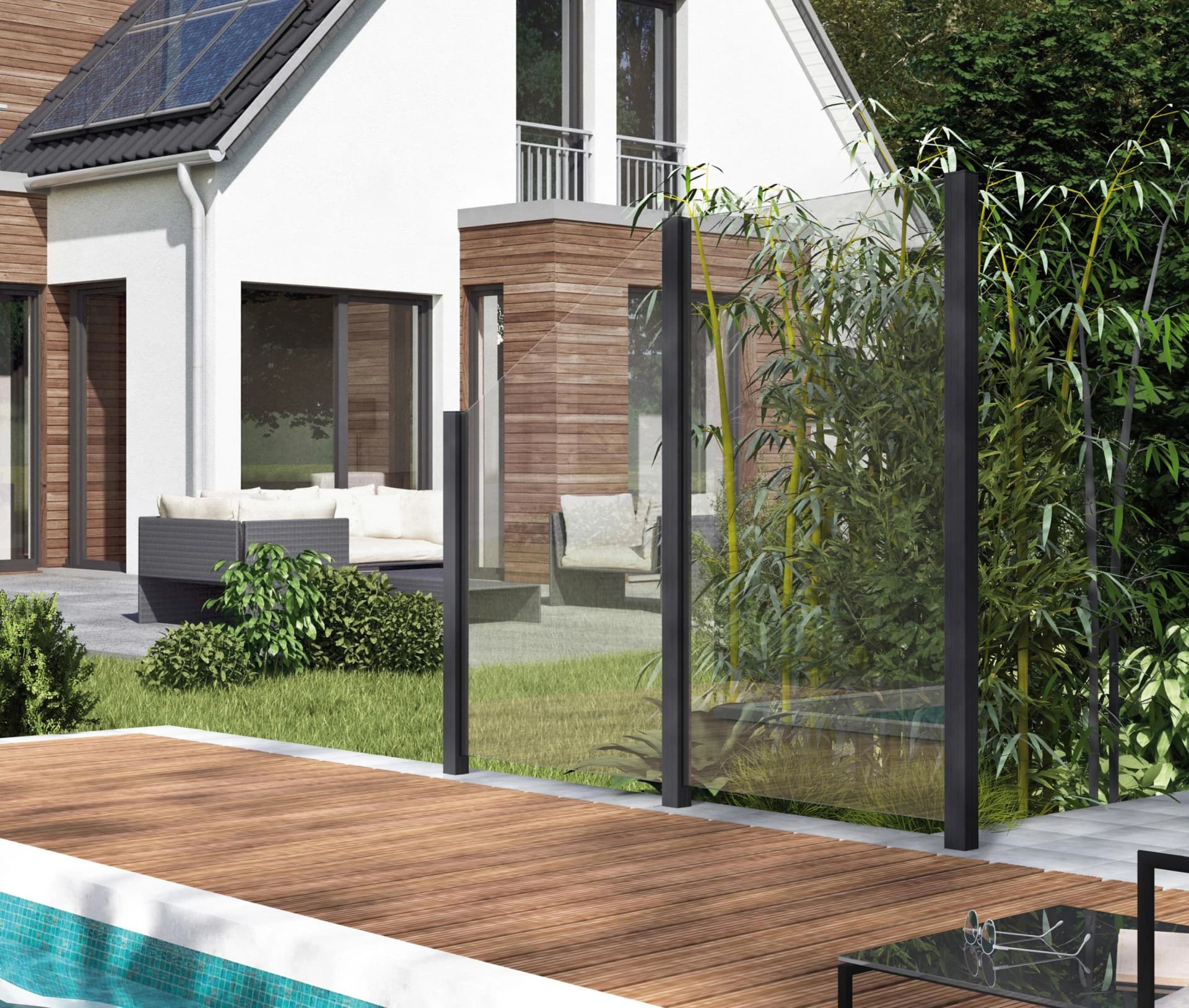 Baur Versand Glaszaun STAKET PRO Anthrazit Aluminium Klarglas