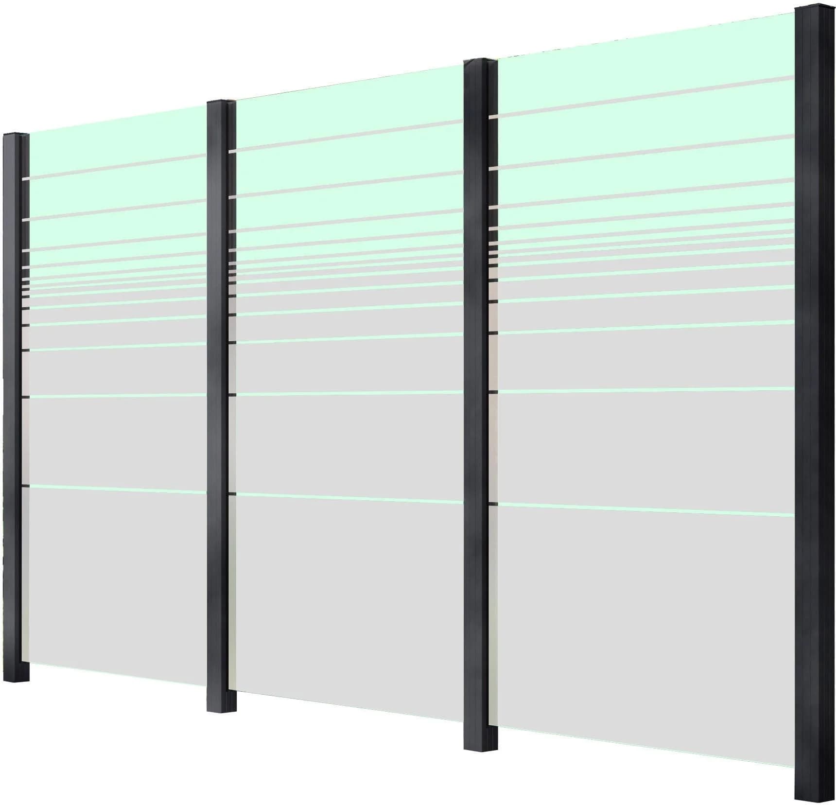 Zaun STAKET PRO Anthrazit Aluminium Glaszaun 3,28m