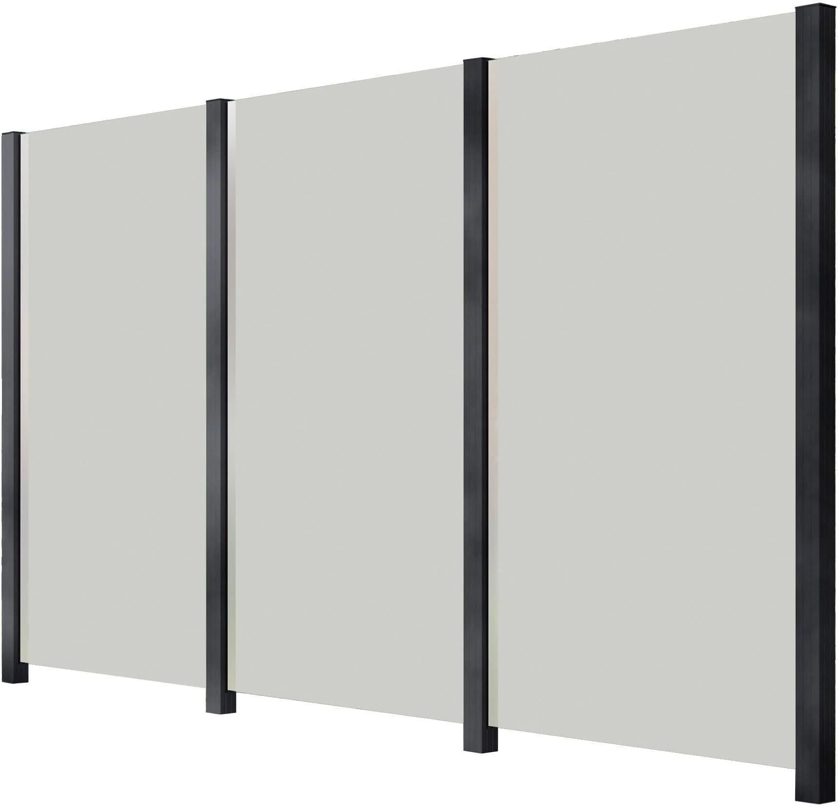 Zaun STAKET PRO Anthrazit Glaszaun 4 Pfosten 3,284 m