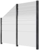 Zaun STAKET PRO Grau Aluminium Glas Zaun 2,29m 3 Pfosten Bild 2