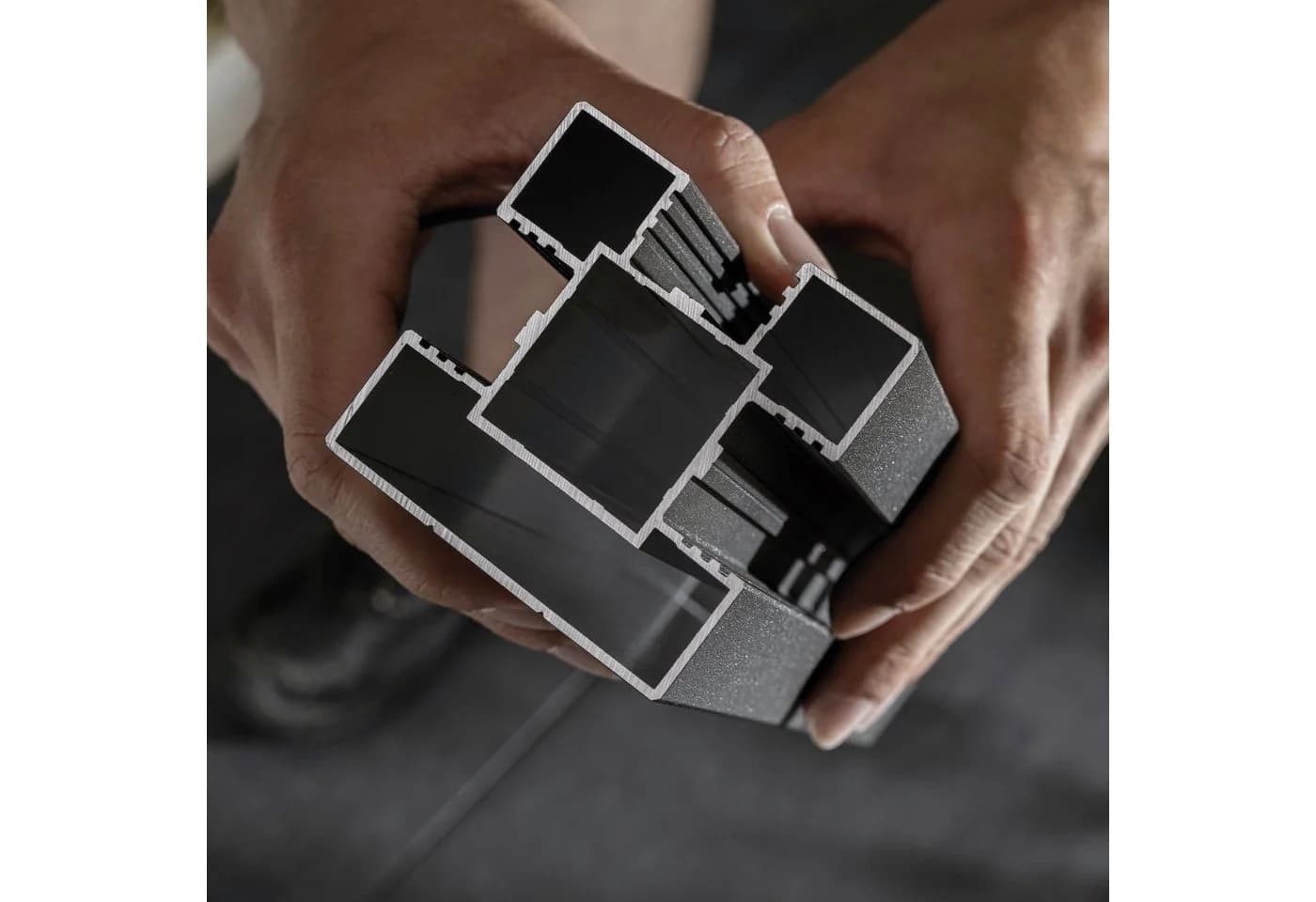 Zaun STAKET PRO Grau Aluminium Glas Zaun 2,29m 3 Pfosten - Bild 3