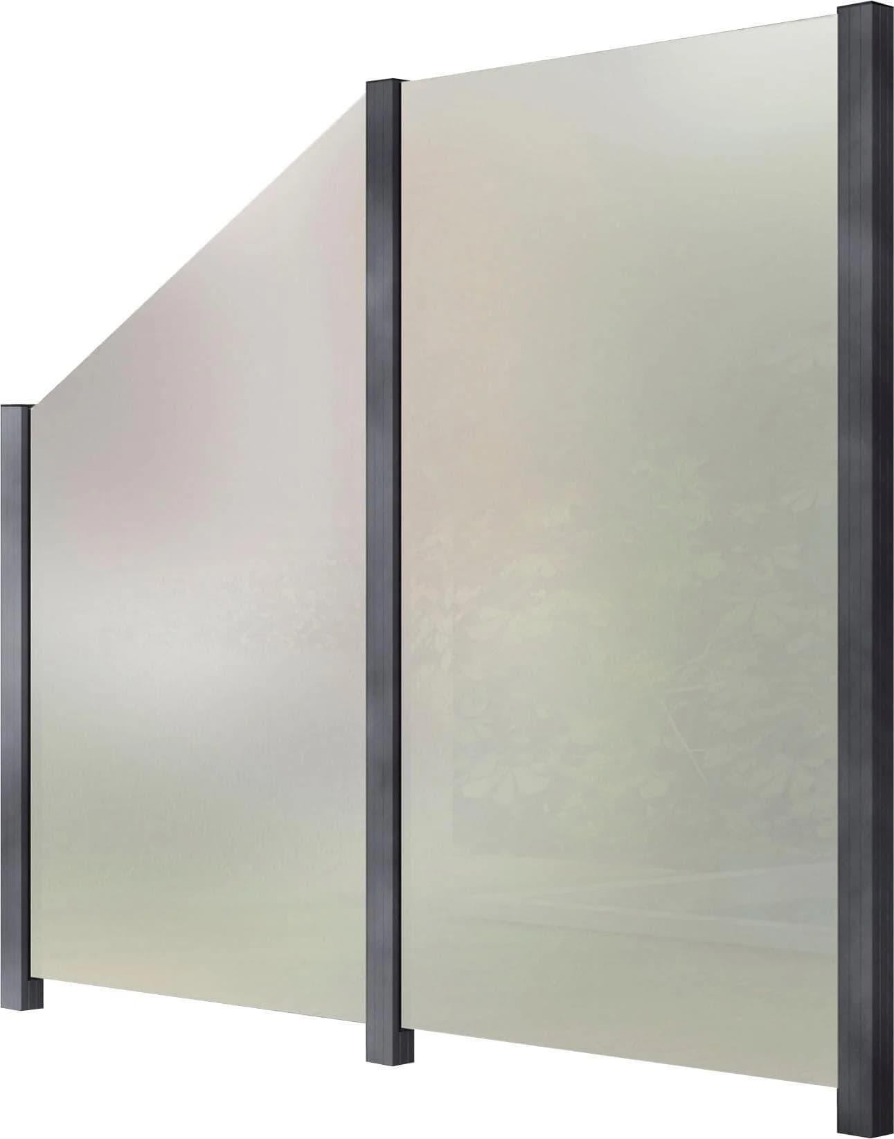 Baur Versand Glaszaun STAKET PRO Grau Aluminium mit 3 Pfosten